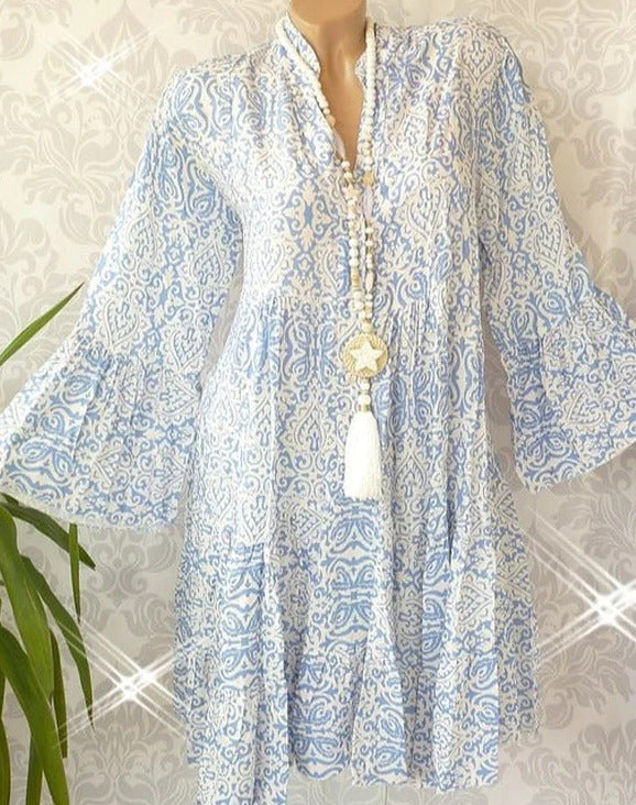W&W Mode | Bohemian Bedrucktes Tunika Kleid Für Damen