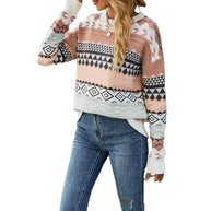 Damen Strickpullover mit geometrischem Muster WW