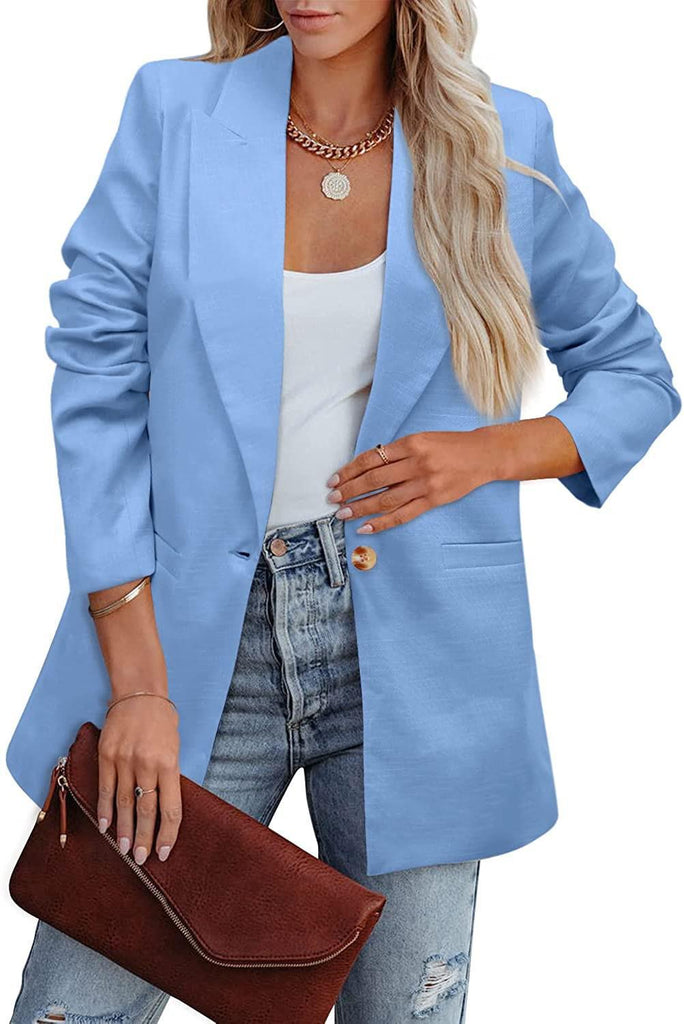 Damen Eleganter Freizeitblazer mit lässigem Schnitt und zwei Taschen WW