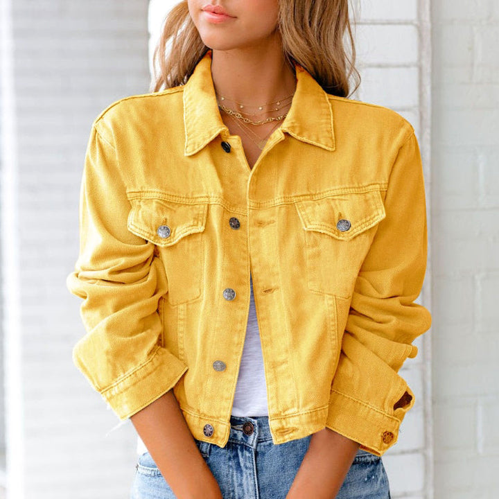 W&W Mode - Einfarbige Denim Jacke