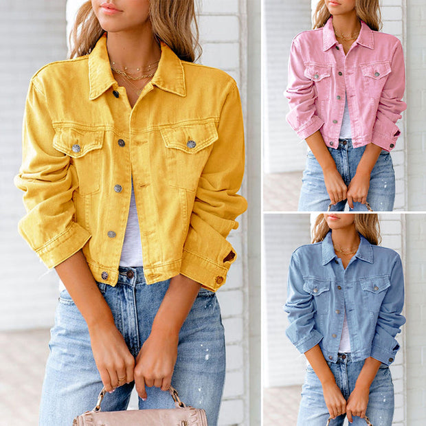W&W - Einfarbige Denim Jacke