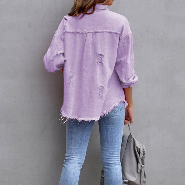 Zerfetzte Jeansjacke