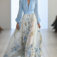 WW | Schillerndes Maxikleid Mit Blumendruck