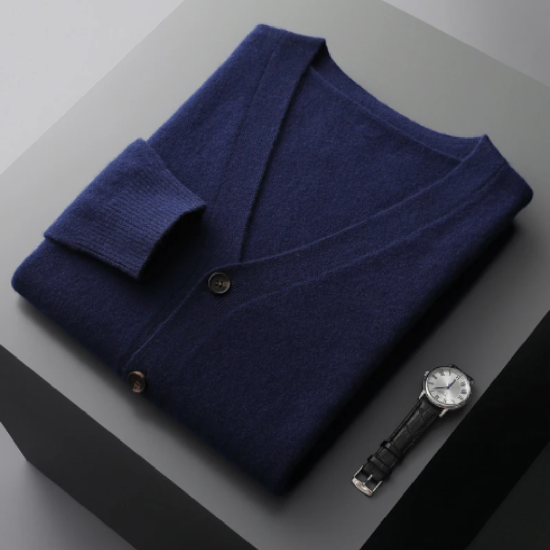 W&W Mode | Cashmere Strickjacke V-ausschnitt Knopfverschluss Weicher Leichter Strick