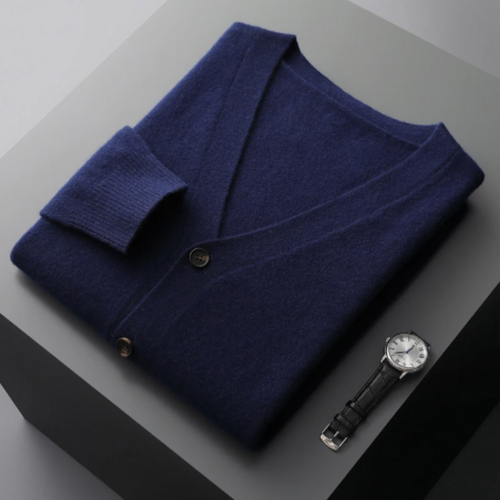 W&W Mode | Cashmere Strickjacke V-ausschnitt Knopfverschluss Weicher Leichter Strick
