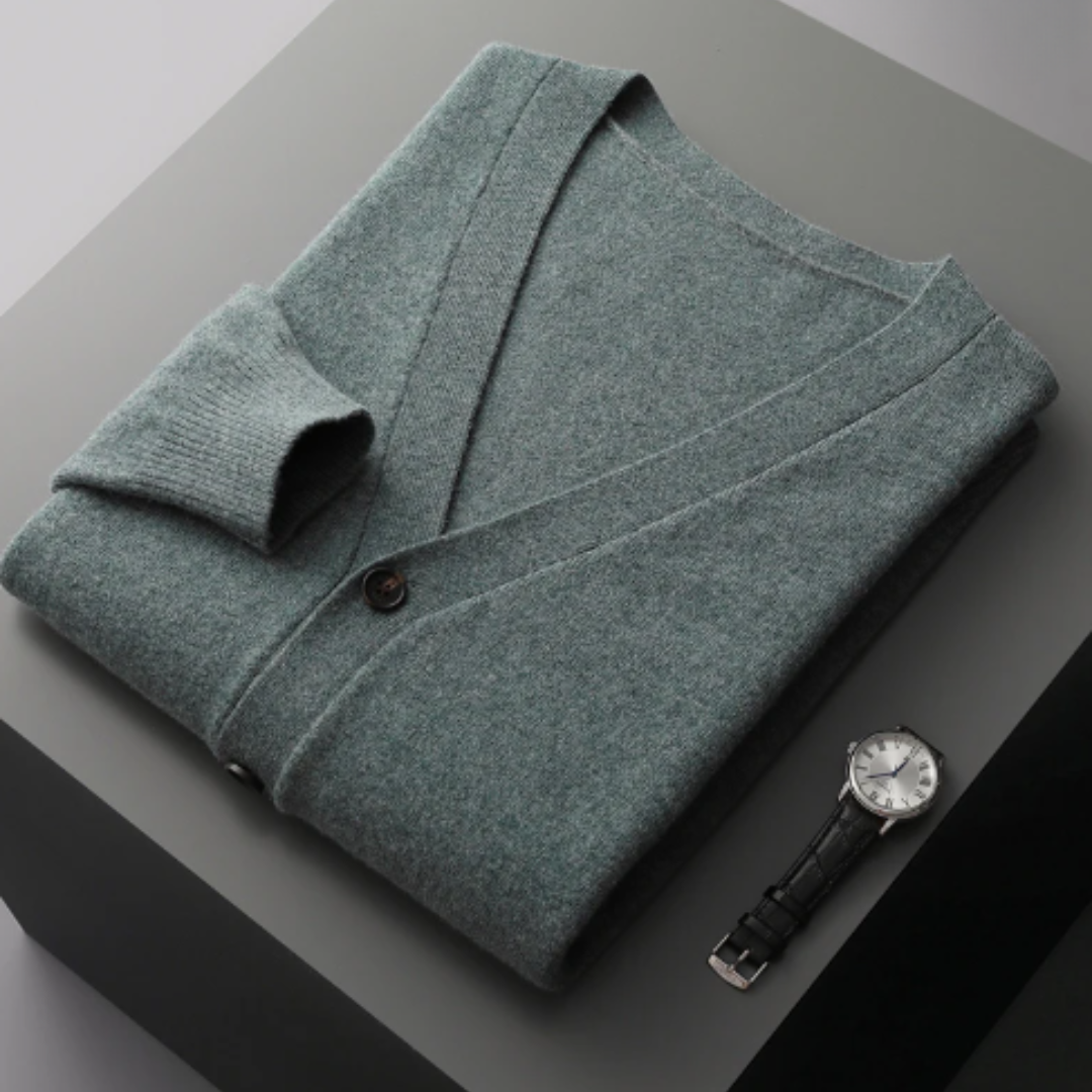 W&W Mode | Cashmere Strickjacke V-ausschnitt Knopfverschluss Weicher Leichter Strick