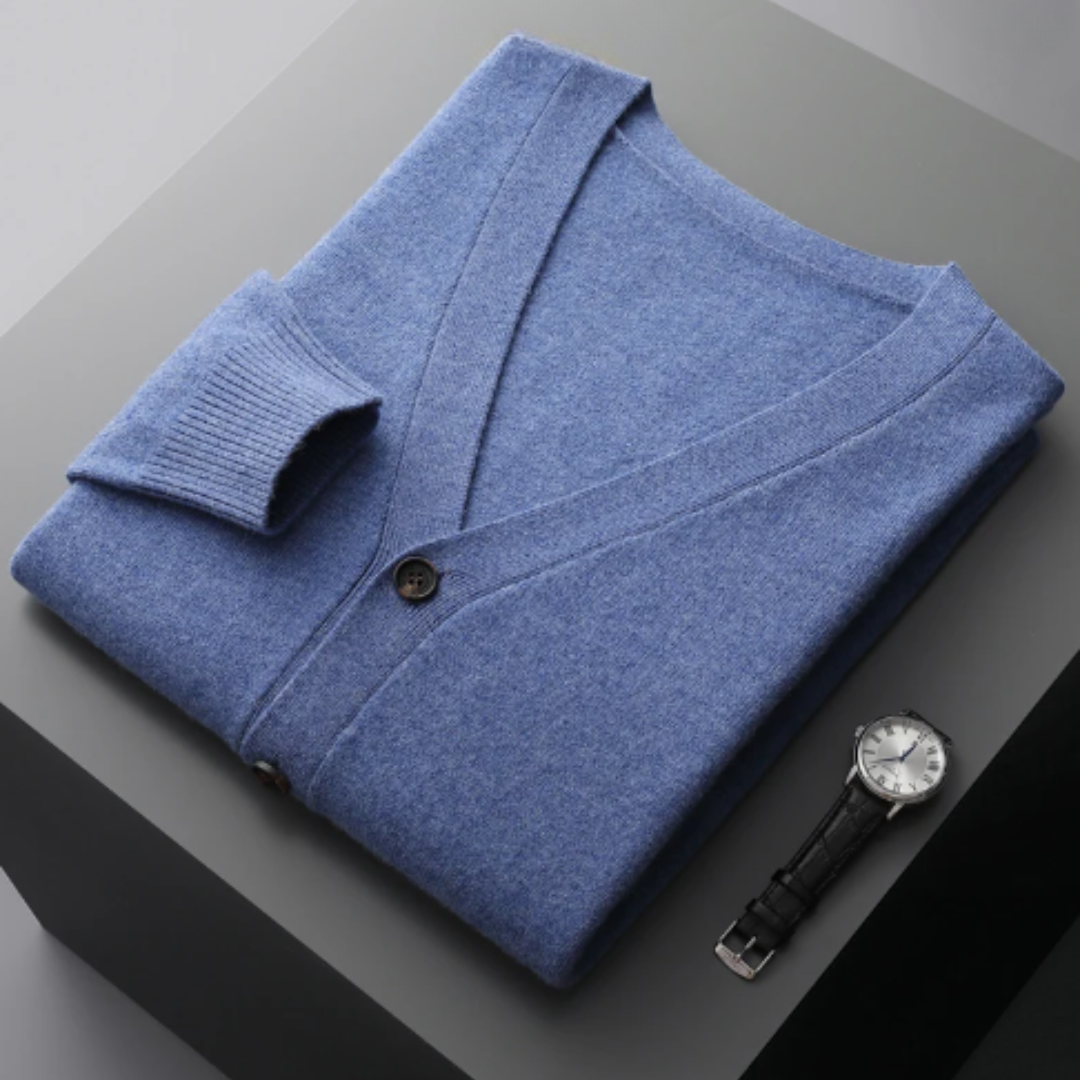W&W Mode | Cashmere Strickjacke V-ausschnitt Knopfverschluss Weicher Leichter Strick