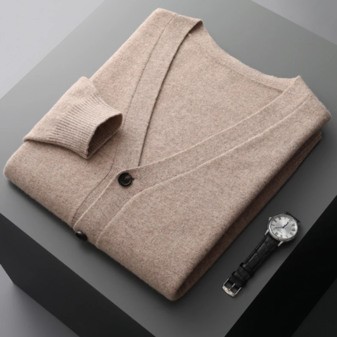W&W Mode | Cashmere Strickjacke V-ausschnitt Knopfverschluss Weicher Leichter Strick