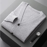 WW | Cashmere Strickjacke V-ausschnitt Knopfverschluss Weicher Leichter Strick