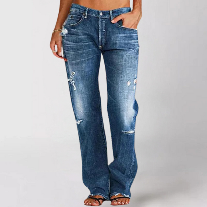 Damen Baggy-Jeans mit tiefer Taille und weitem Bein