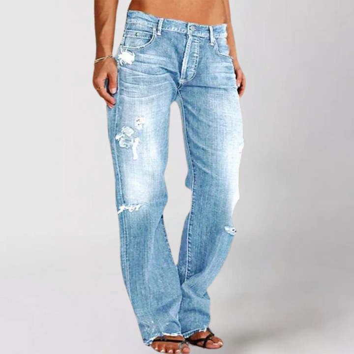 Damen Baggy-Jeans mit tiefer Taille und weitem Bein