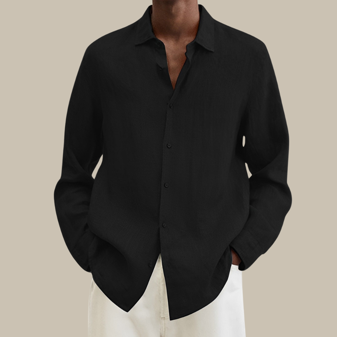 WW | Stilvolles Leinen Herrenhemd Mit Langen Ärmeln