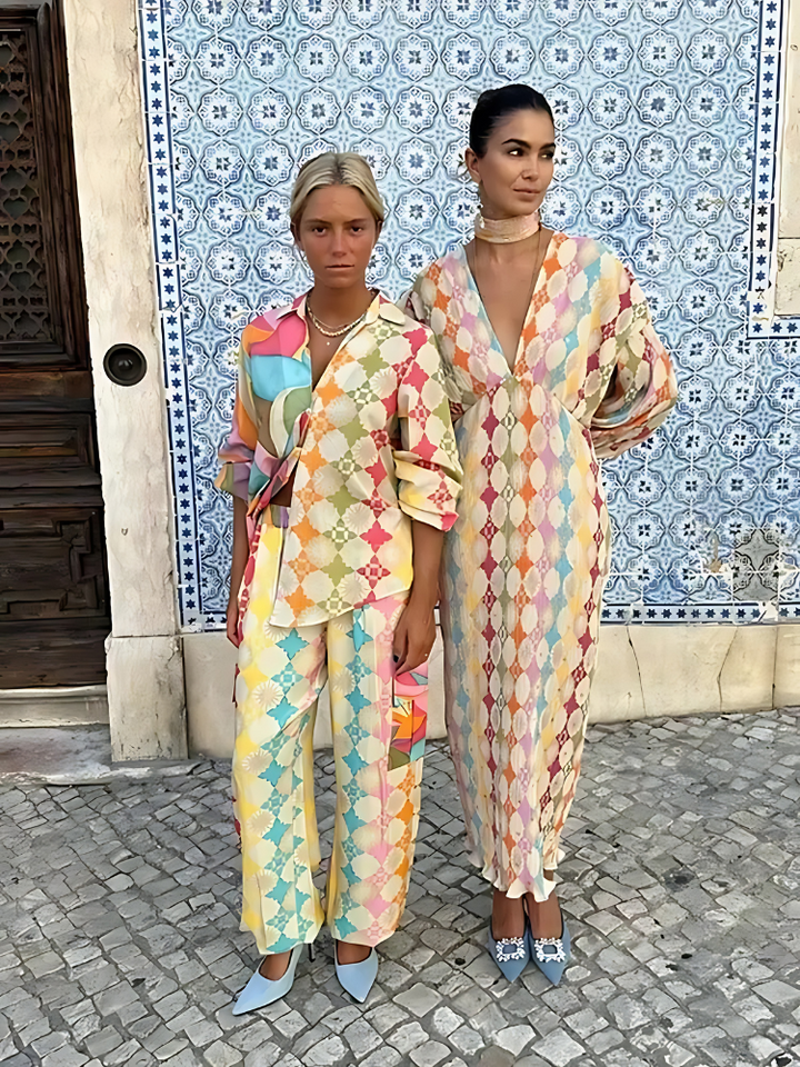 W&W Mode | Bunte Geometrische Set für Damen