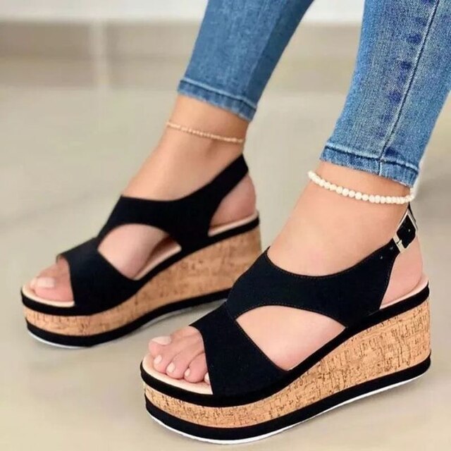 WW | Trendy Offene Zehenschuhe Mit Absatz Für Damen