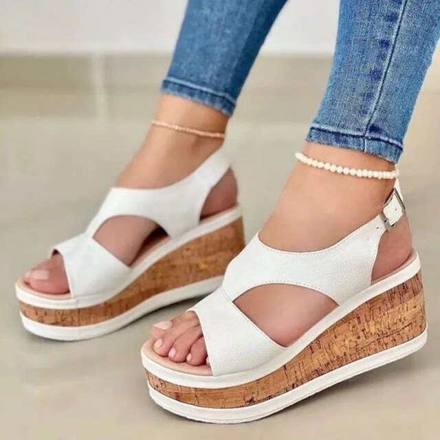 WW | Trendy Offene Zehenschuhe Mit Absatz Für Damen