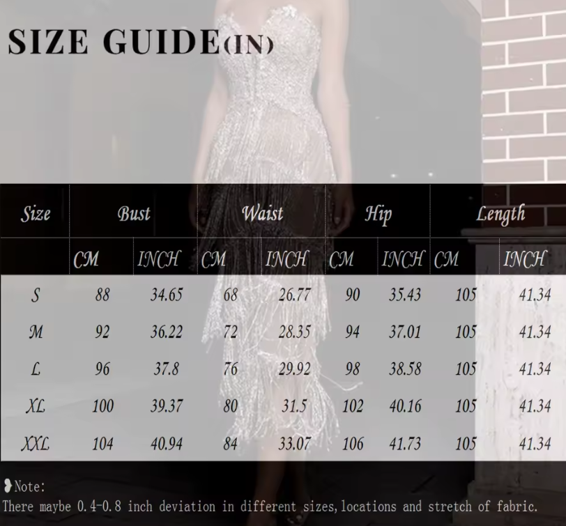 Damen Abendkleid mit funkelnden Fransen und figurbetonter Silhouette WW