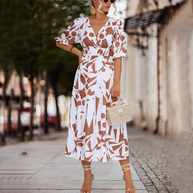WW | Midikleid Mit V-Ausschnitt Für Frauen