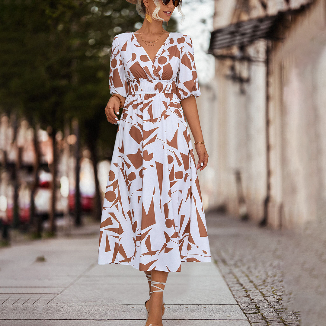 WW | Midikleid Mit V-Ausschnitt Für Frauen