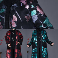 WW | Grüner Druck Dicke Fleece Wolle Gefütterte Mäntel Winter