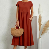 Ruby™ | Elegantes Grundlegendes Kleid aus Baumwolle