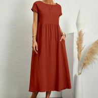 Ruby™ | Elegantes Grundlegendes Kleid aus Baumwolle
