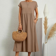 Ruby™ | Elegantes Grundlegendes Kleid aus Baumwolle