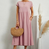 Ruby™ | Elegantes Grundlegendes Kleid aus Baumwolle