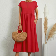 Ruby™ | Elegantes Grundlegendes Kleid aus Baumwolle