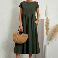 Ruby™ | Elegantes Grundlegendes Kleid aus Baumwolle