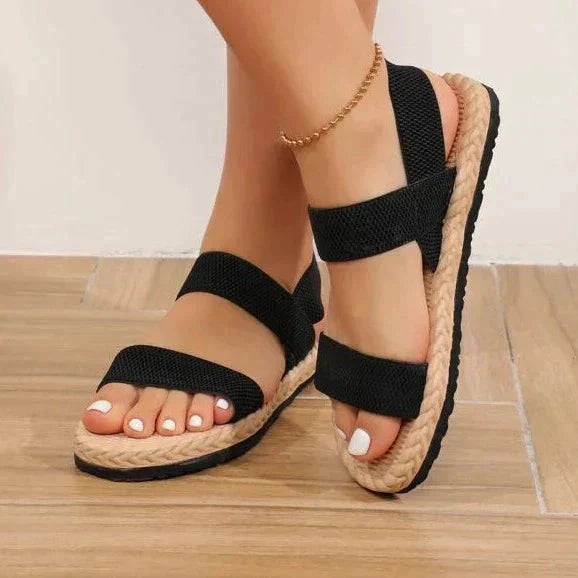 WW | Sandalen Flach Elastische Riemen Sommerschuhe Damen Sandalen