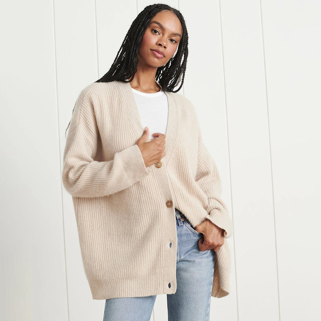 W&W Mode | Warme Knopf-Strickjacke für Damen