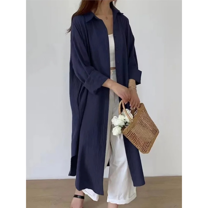 W&W Mode | Langärmliges Leinenkleid Damenbekleidung