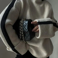 WW | Pullover lockere Passform Rollkragen Strickpullover Damenbekleidung