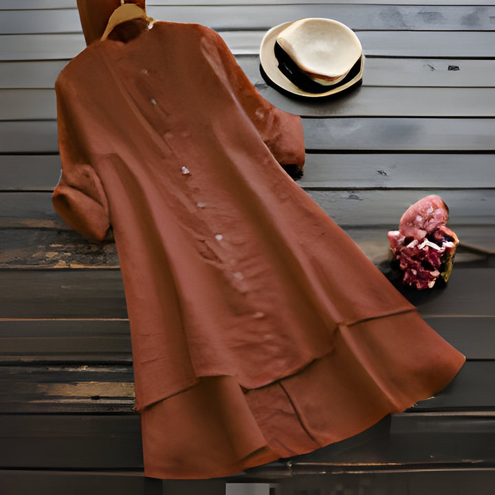 W&W Mode | Sommerkleid aus Baumwolle und Leinen In Übergröße