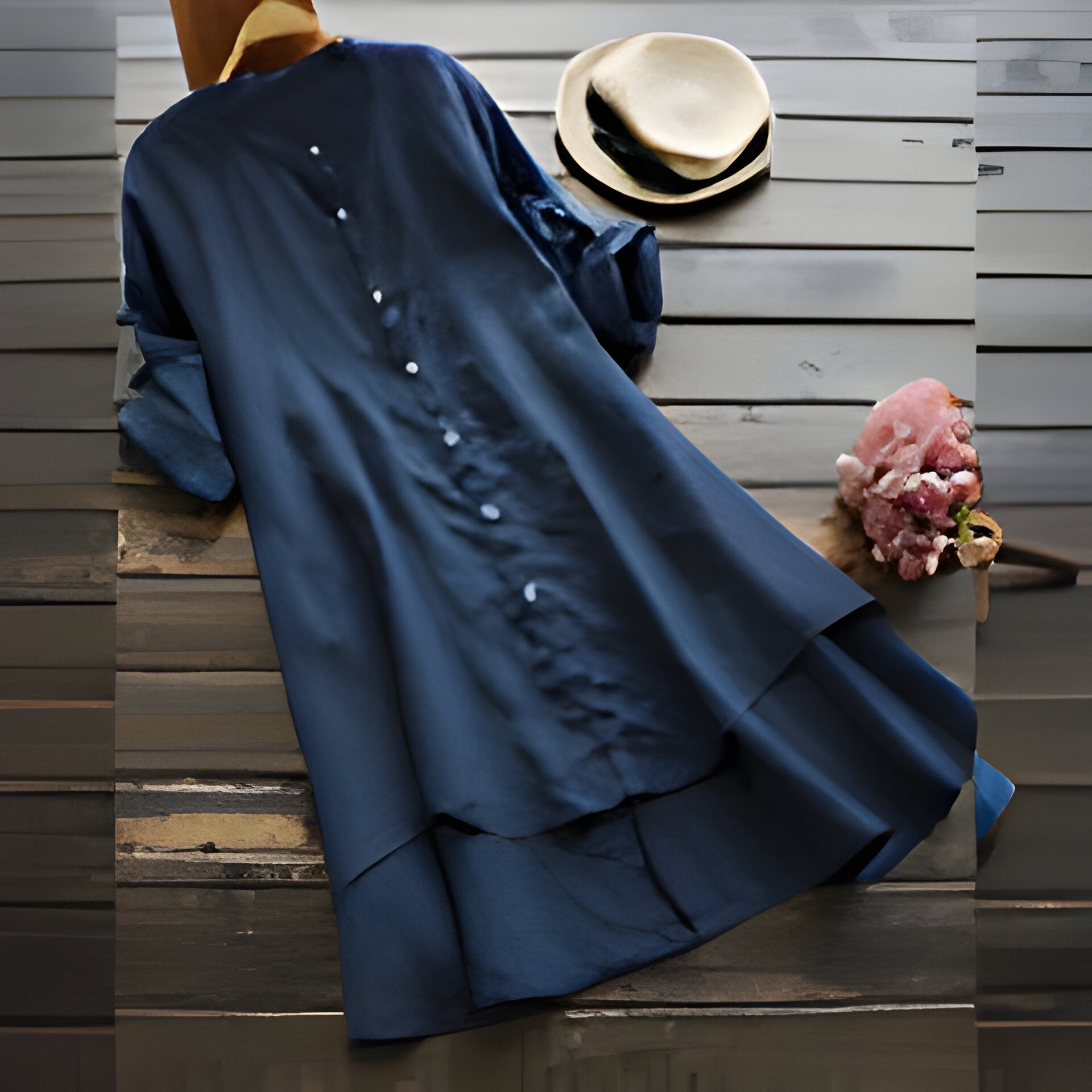 WW | Sommerkleid aus Baumwolle und Leinen In Übergröße