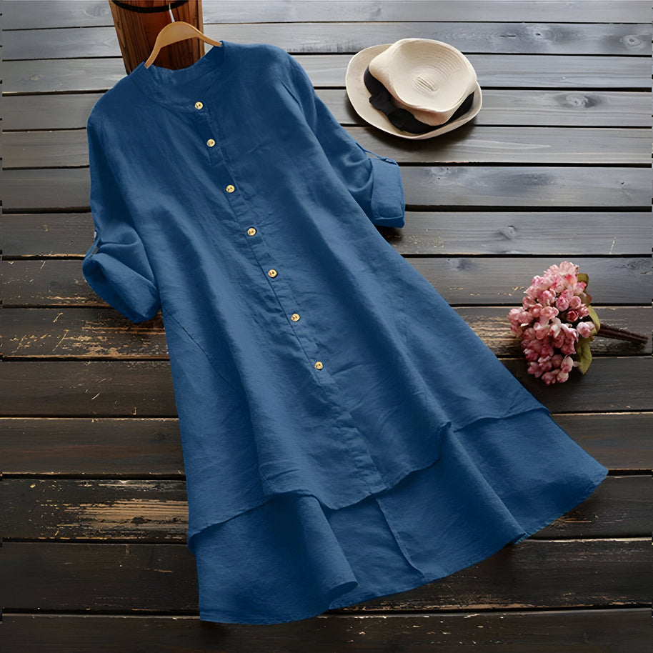 WW | Sommerkleid aus Baumwolle und Leinen In Übergröße