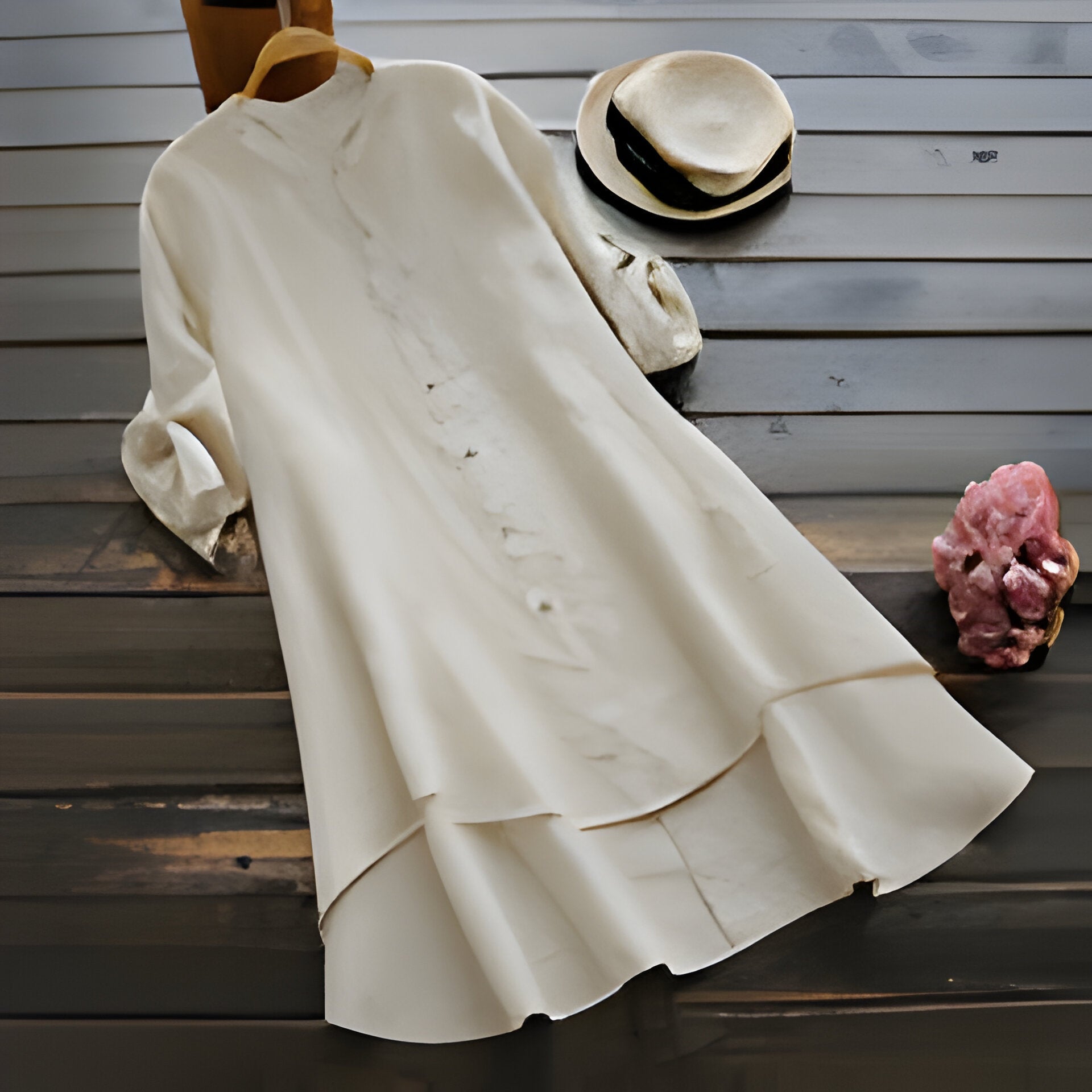 WW | Sommerkleid aus Baumwolle und Leinen In Übergröße