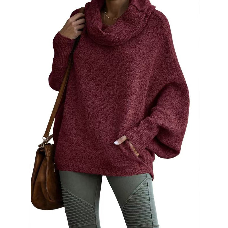 WW | Fledermausärmel Rollkragenpullover Pullover Damen Strickwaren