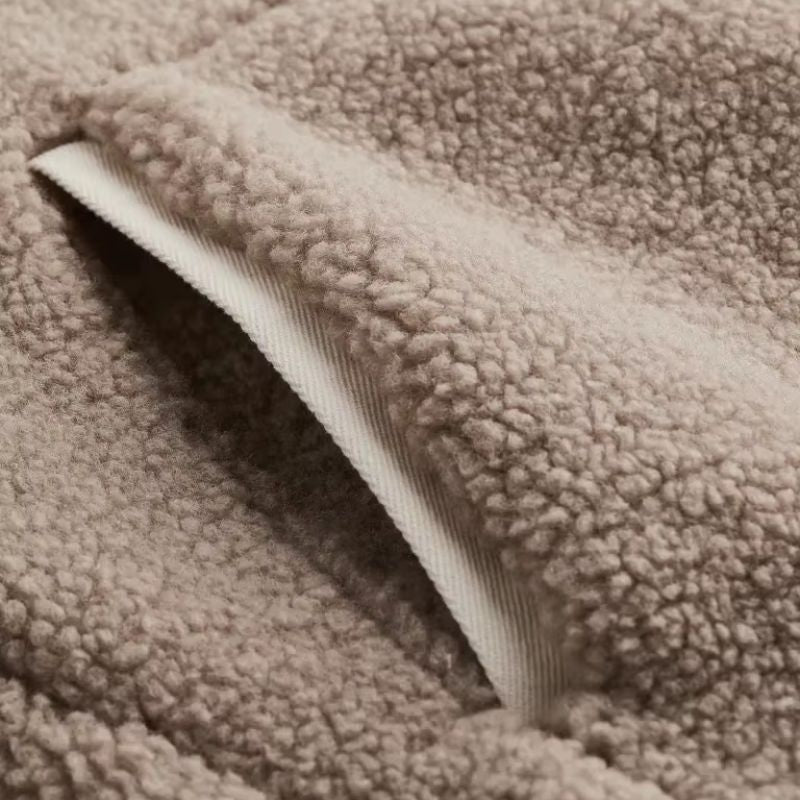 WW | Damen Teddy Jacke mit Reißverschluss und hohem Kragen