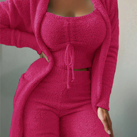 WW | teilige Fleece Lounge-Set - Damen-Outfit mit Top und Hose für zu Hause