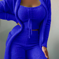 WW | teilige Fleece Lounge-Set - Damen-Outfit mit Top und Hose für zu Hause