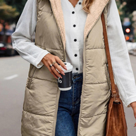 WW | Doppelseitige Weste mit Kapuze