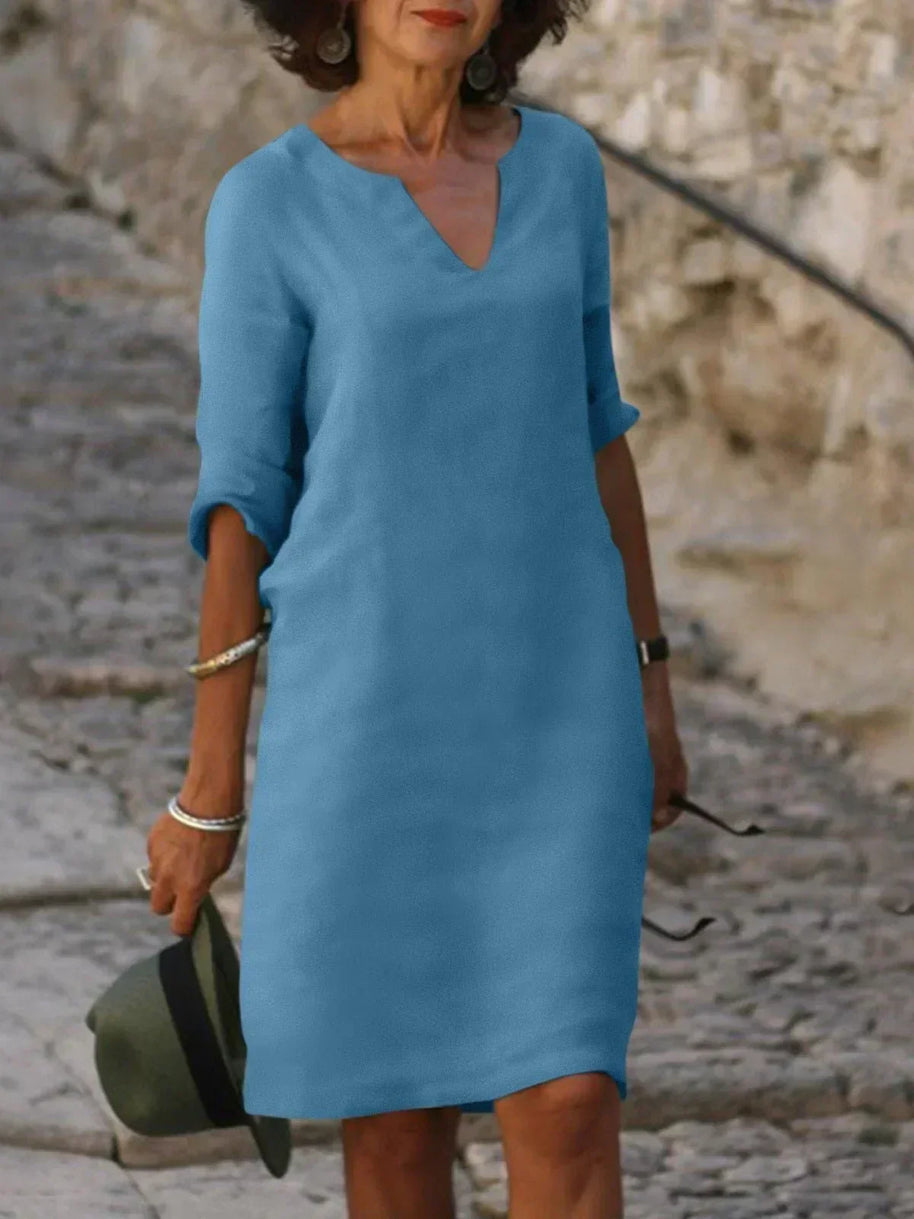 WW | Stilvolles Kleid Mit Elegantem V-ausschnitt