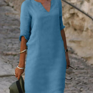 WW | Stilvolles Kleid Mit Elegantem V-ausschnitt