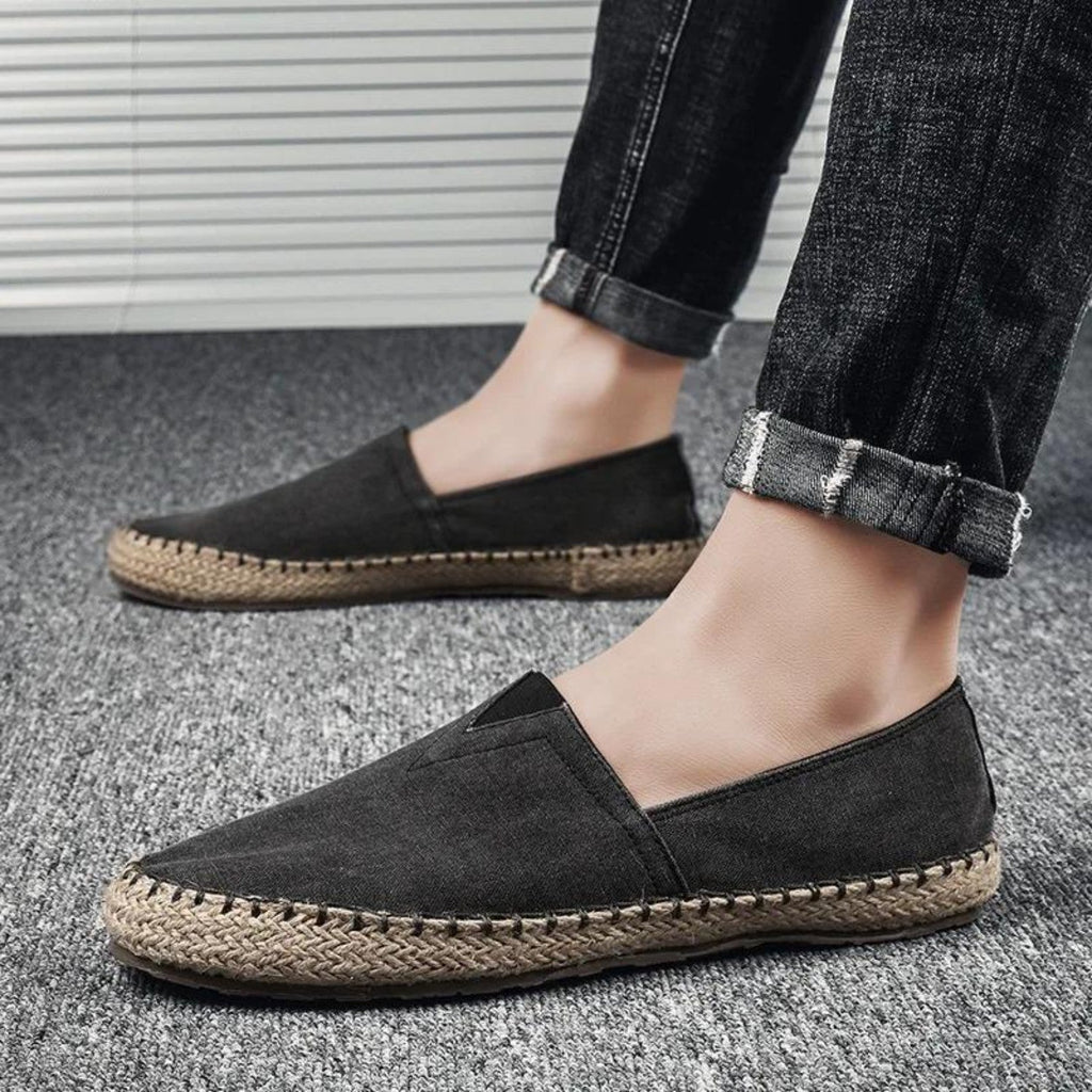 WW | Mokassins Stil Kontrastierende Canvas Stoff Espadrilles