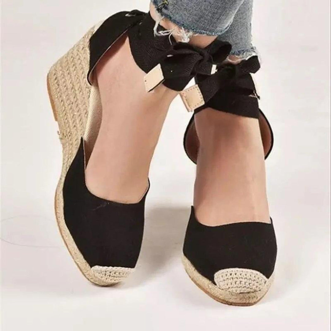 W&W Mode | Einzelknopf Riemen, Seilstoff Sohle Espadrilles