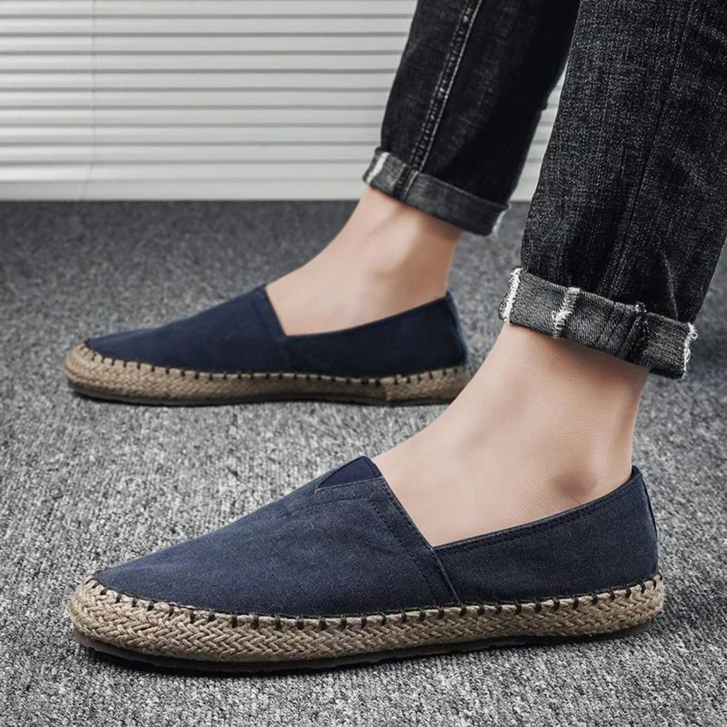 WW | Mokassins Stil Kontrastierende Canvas Stoff Espadrilles