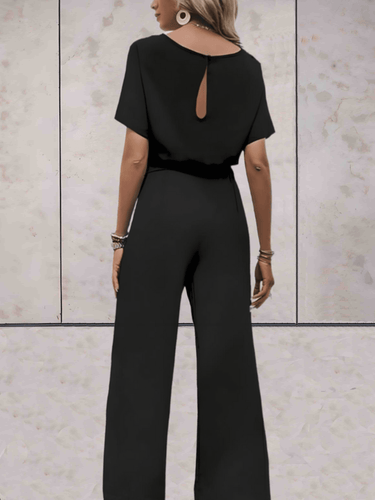 WW - Jumpsuit mit Gürtel und kurzen Ärmeln