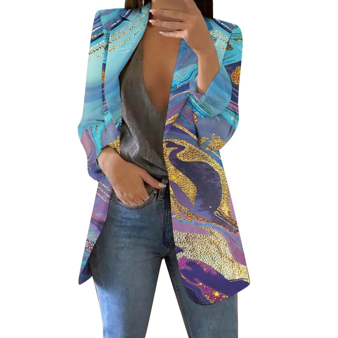 W&W Mode | Patch Aquarell Stil Damen Blazer