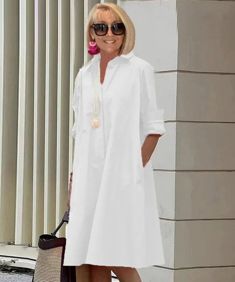 W&W Mode | Elegantes Mittelanges Kleid für Damen - Stilvolles Midi Kleid